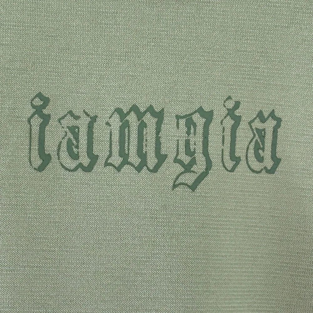 I.AM.GIA Green Tank Crop Top Women’s Size Large Logo on Front - Picture 3 of 3